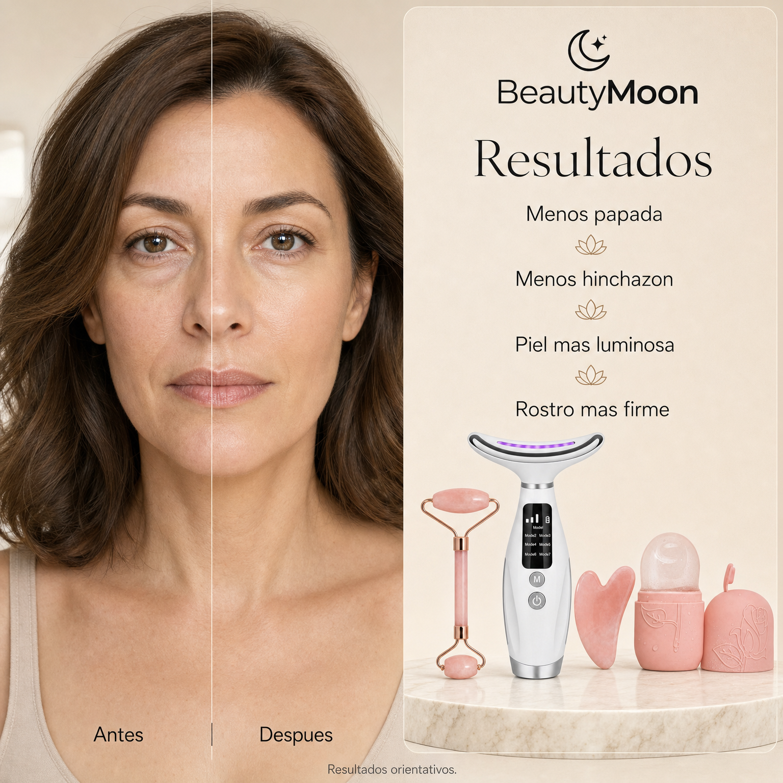 Moon — Dispositivo de Firmeza Facial y de Cuello (LED + Calor)