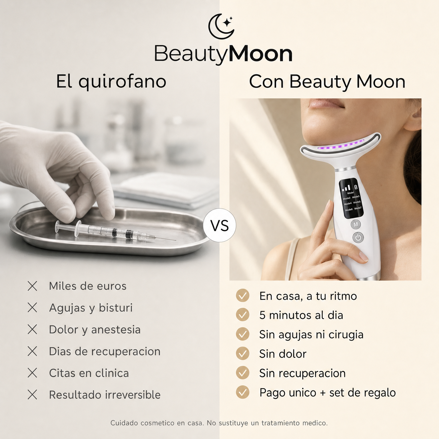 Moon — Dispositivo de Firmeza Facial y de Cuello (LED + Calor)